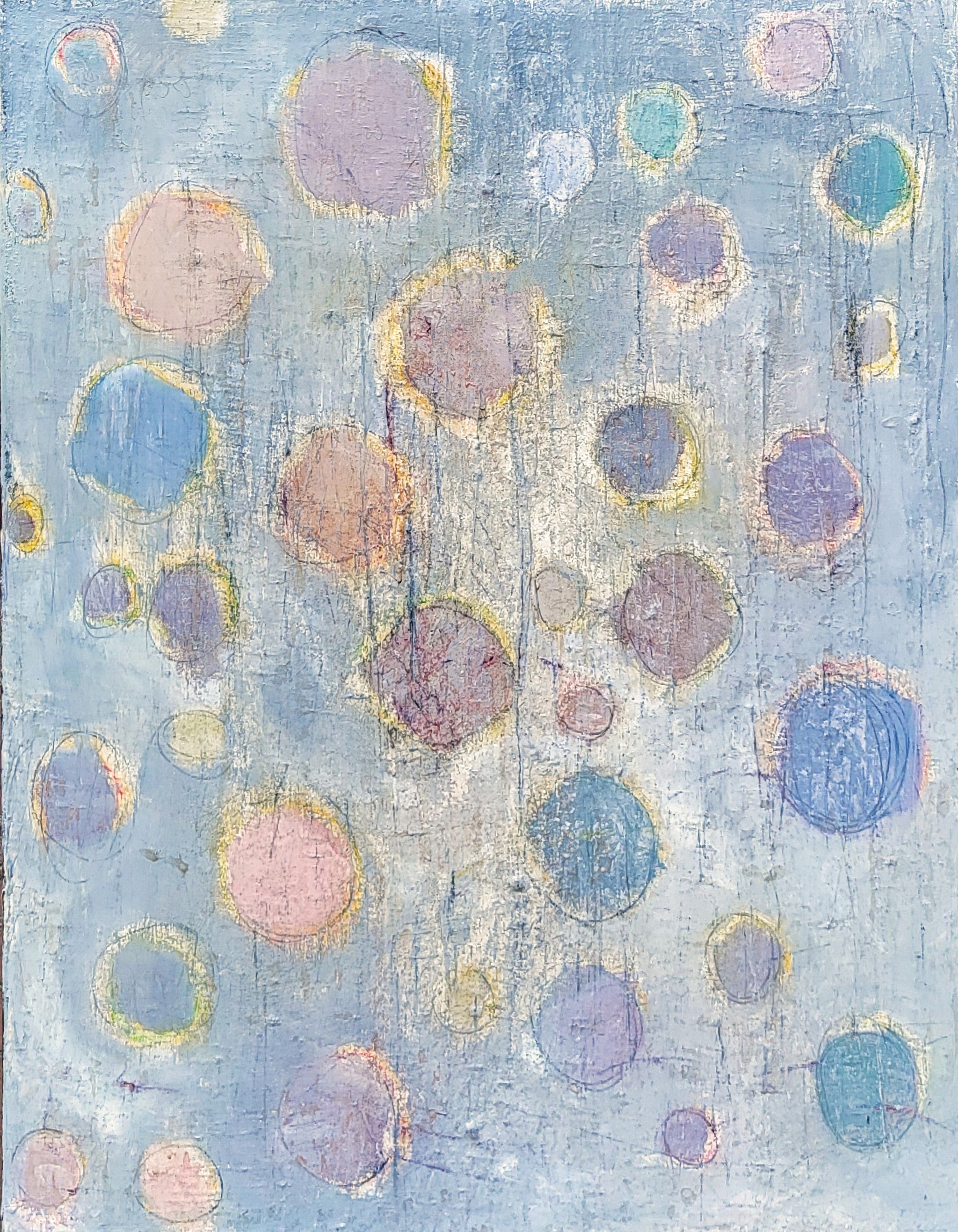 Hellblaues - Bild - Frühlingsnebel – sofort versandbereites Leinwandbild in nan, großes Kunstwerk für moderne Wohnräume
