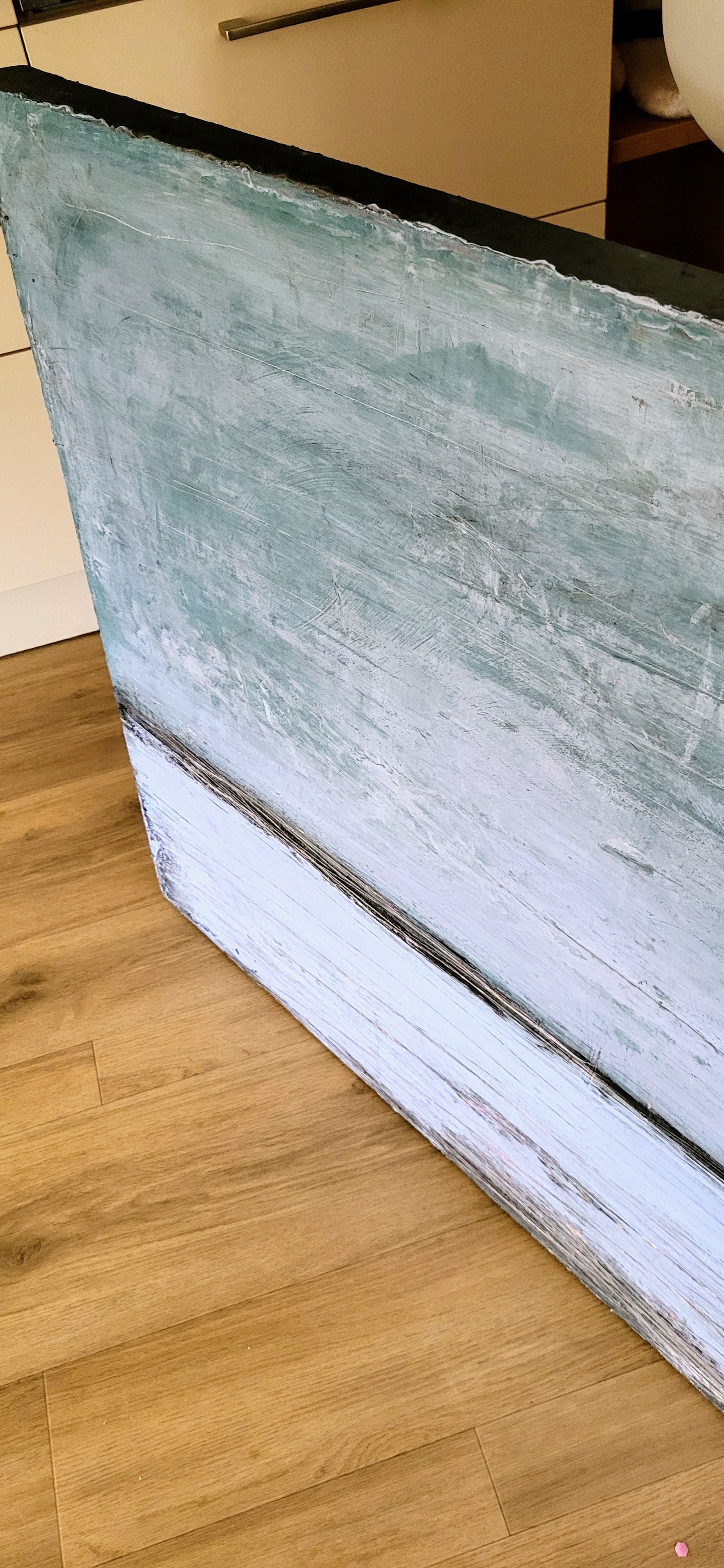 Abstraktes Gemälde – Verschiedene Welten – Moderne Kunst für offene Wohnbereiche
