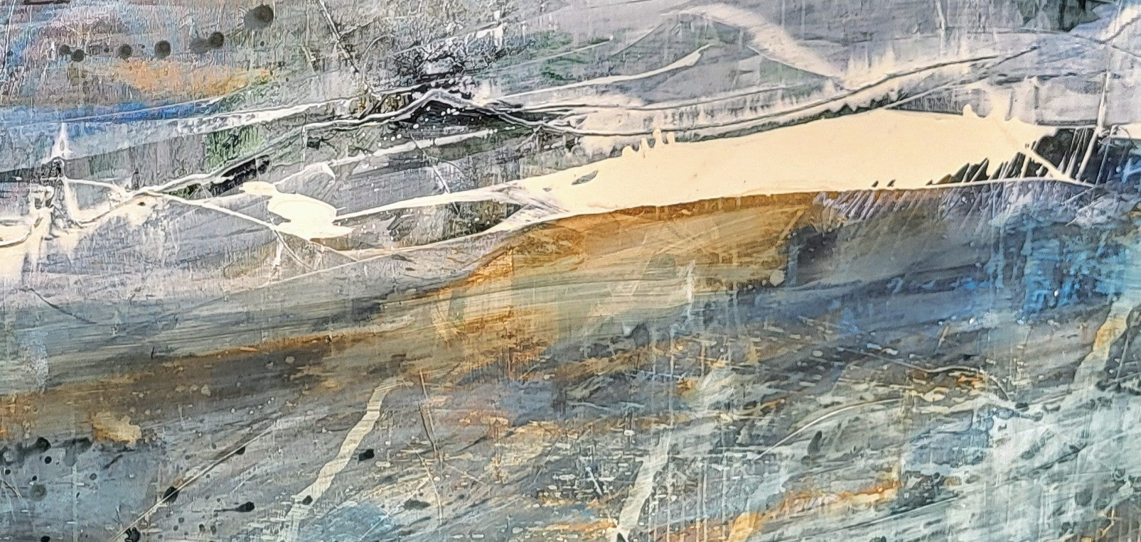Großes blaues Bild - Nachtfahrt – sofort versandbereites Leinwandbild in nan, großes Kunstwerk für moderne Wohnräume