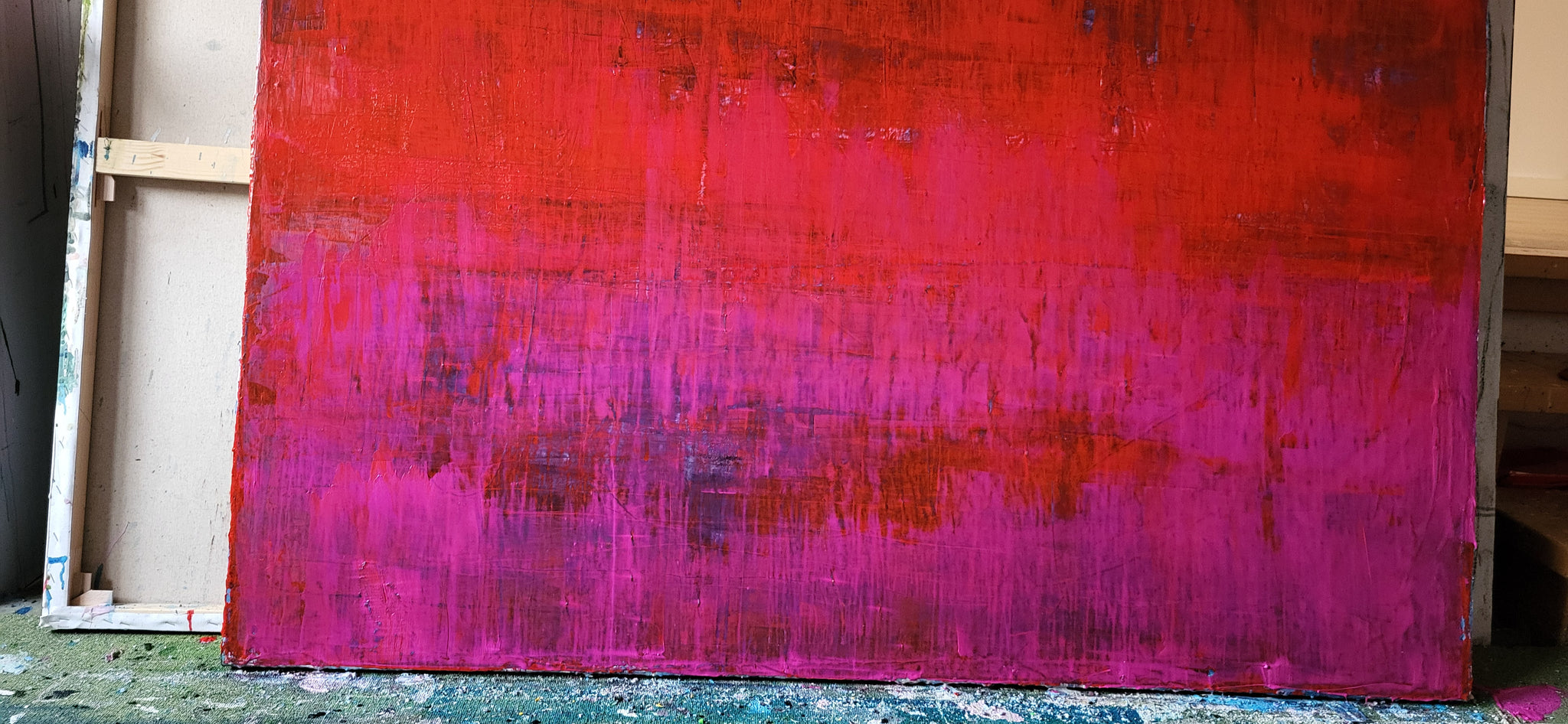 Abstraktes Gemälde Rot Groß – mit Struktur – Individuelles Wandbild für modernes Wohnen
