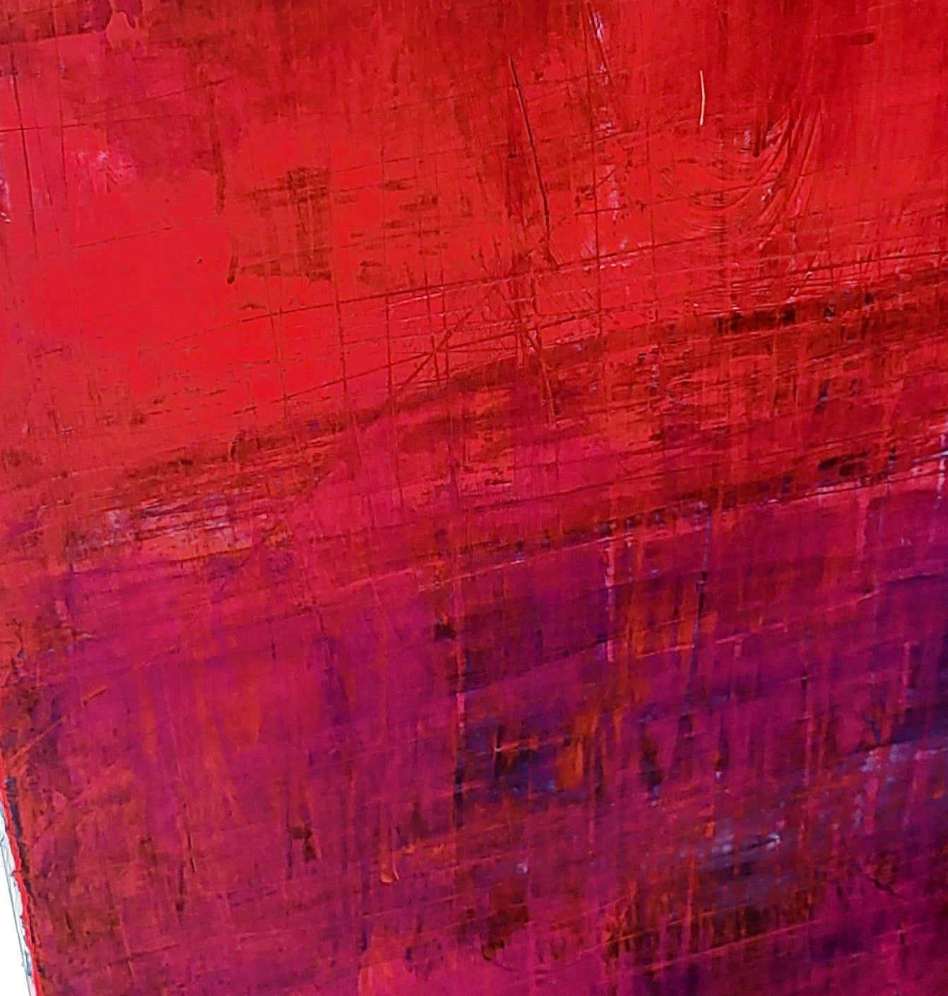 Abstraktes Gemälde Rot Groß – mit Struktur – Kunst für hohe Räume und große Wände