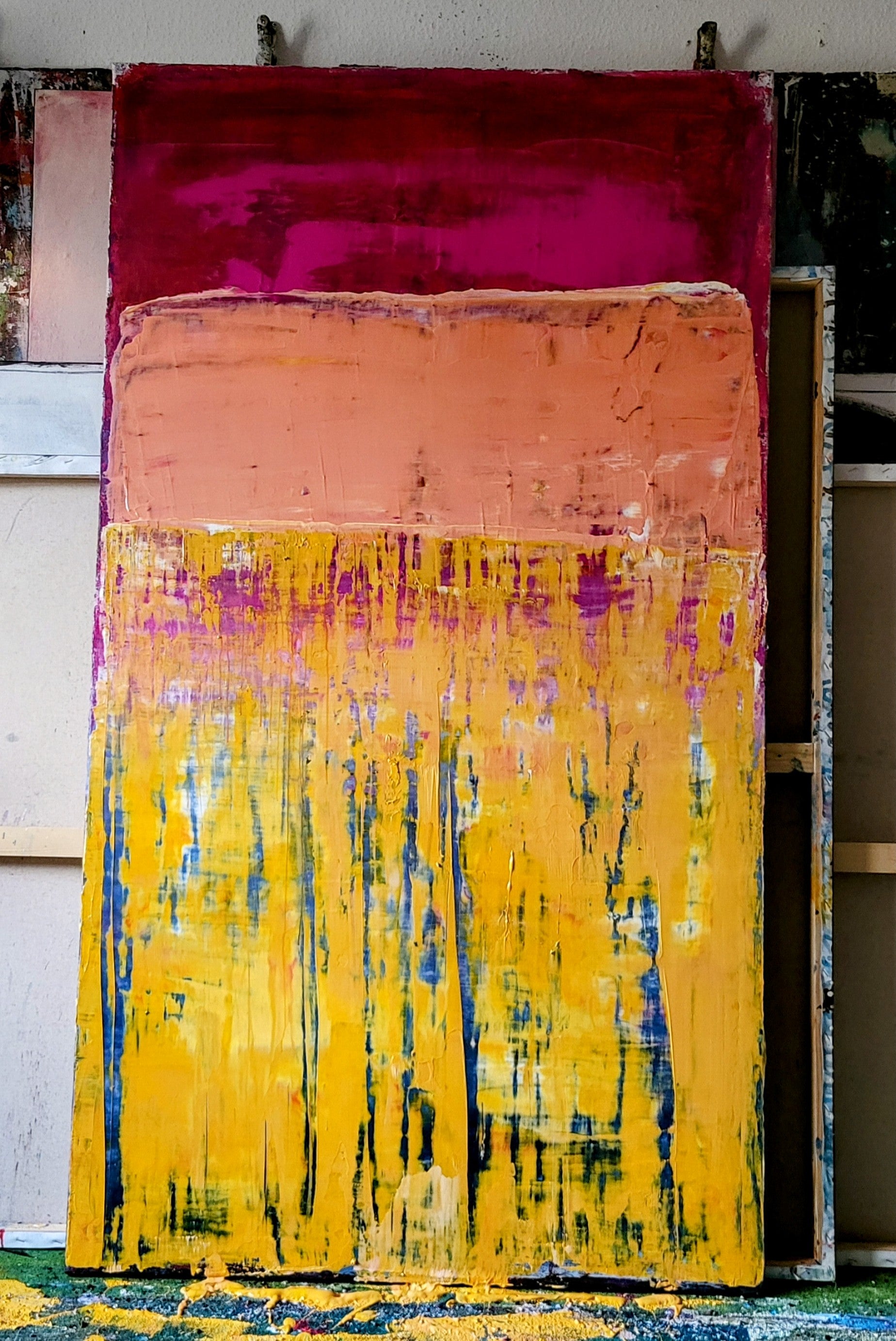 Personalisierte Auftragskunst und Gemälde: gelbes-rotes-bild – Kategorie: Originalgemälde – Hersteller: 