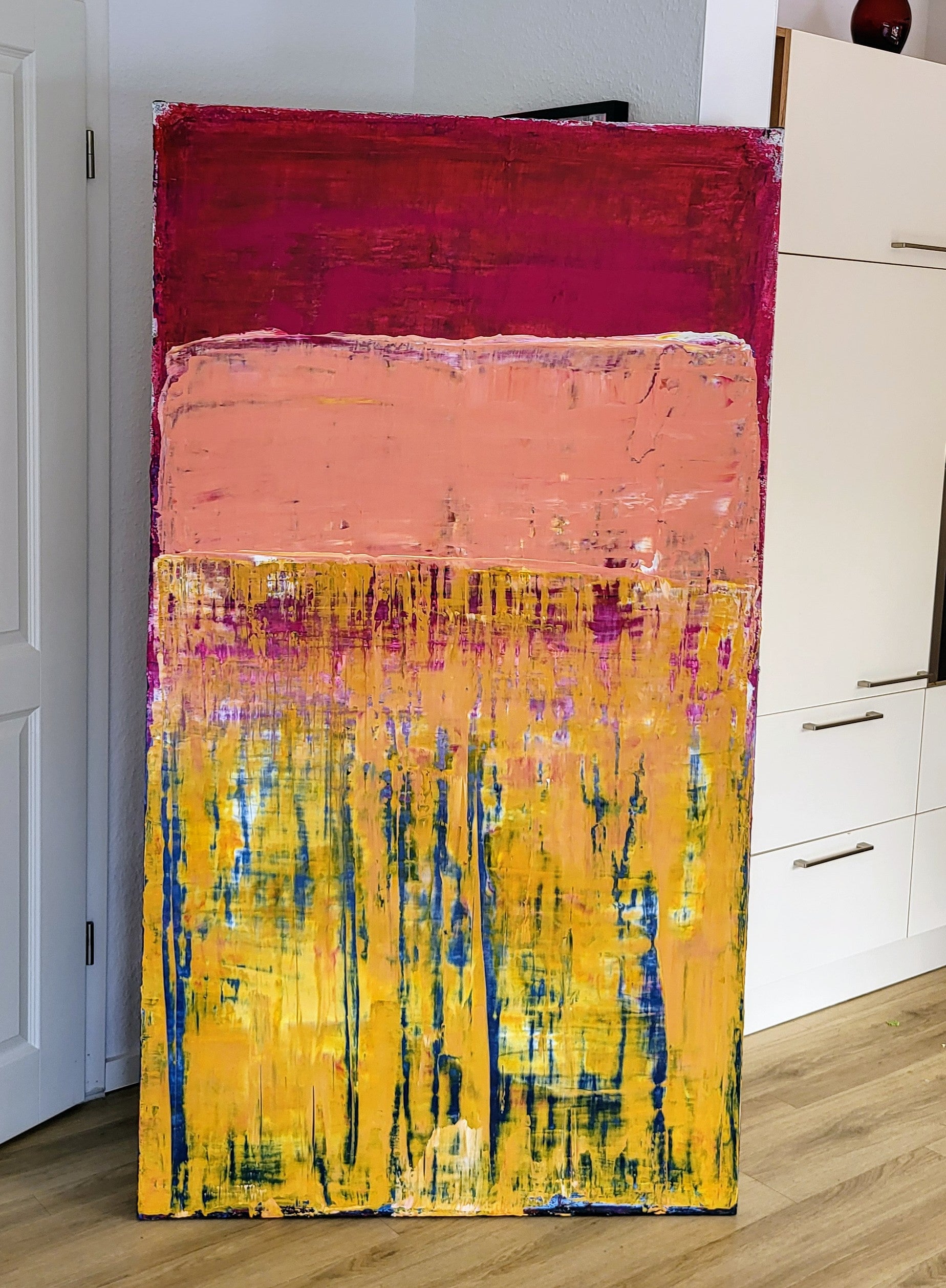 Personalisierte Auftragskunst und Gemälde: gelbes-rotes-bild – Kategorie: Originalgemälde – Hersteller: 