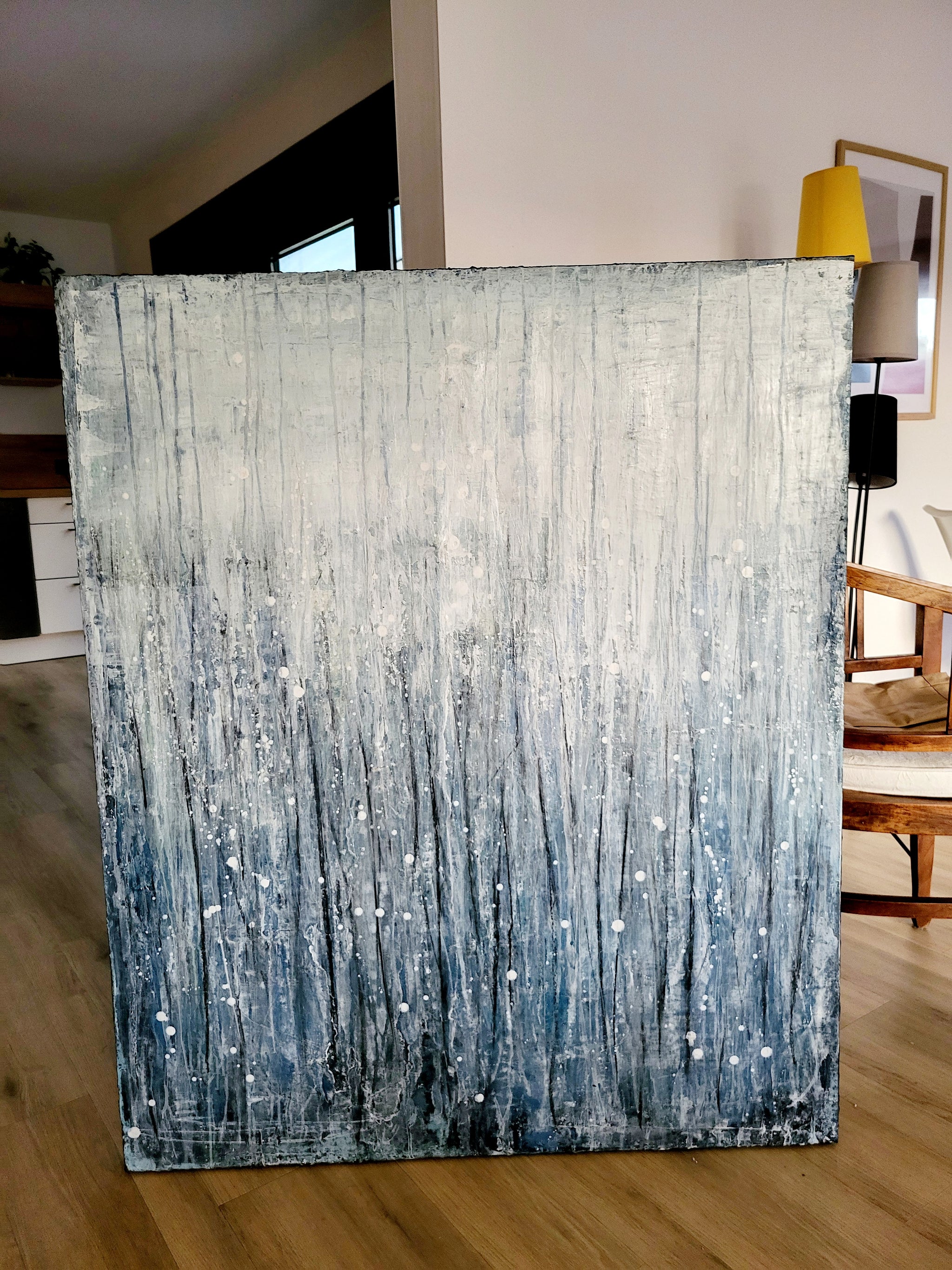 Blaues großes Bild - Motivation – sofort versandbereites Leinwandbild in nan, großes Kunstwerk für moderne Wohnräume