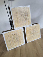 Personalisierte Auftragskunst und Gemälde: nachhaltige-symbiose-3-1-komposition-mit-papyrus-papier-4-x-pappwabenplatten-als-ensemble – Kategorie: Originalgemälde – Hersteller: