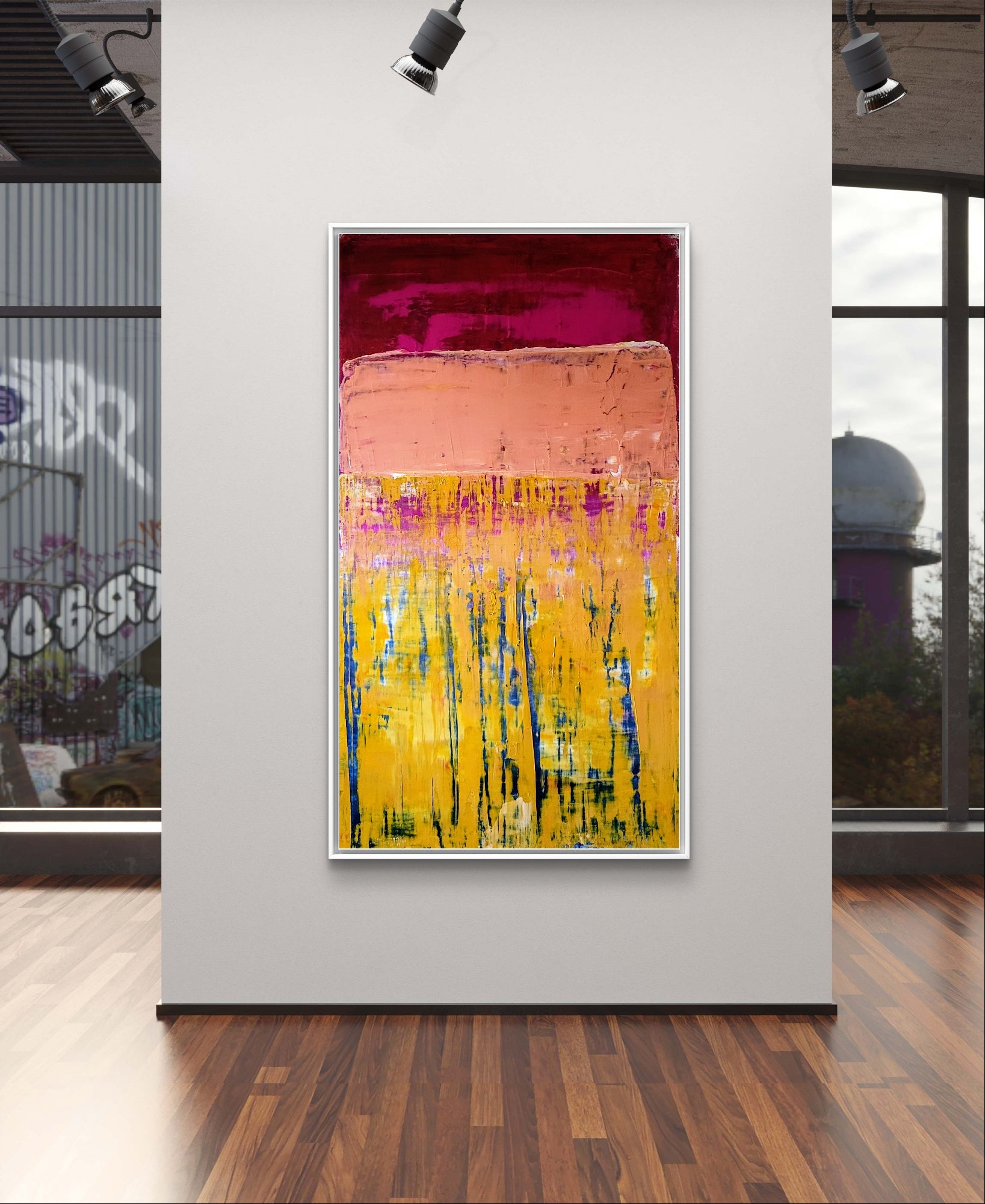 Personalisierte Auftragskunst und Gemälde: gelbes-rotes-bild – Kategorie: Originalgemälde – Hersteller: 