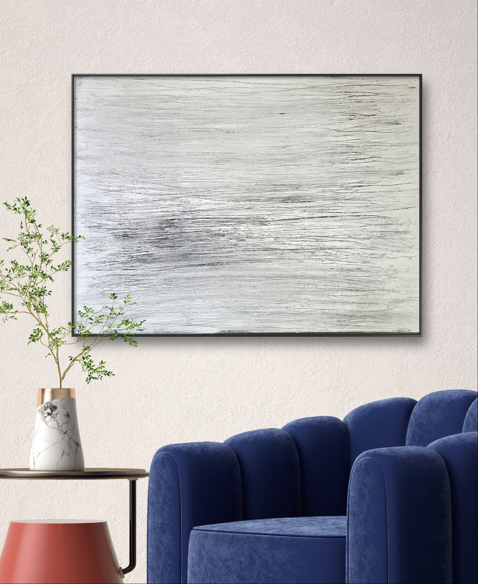 Personalisierte Auftragskunst und Gemälde: abstraktes-weisses-grosses-kunstwerk – Kategorie: Originalgemälde – Hersteller: 