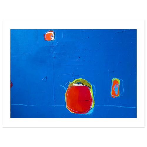 Premium Matte Paper Poster Kaffee to go – handgemaltes Unikat als Wanddekoration mit natürlicher Farbkomposition