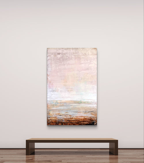 Abstraktes Gemälde – Bekannte Pfade – Abstrakte Wandkunst über Sofa