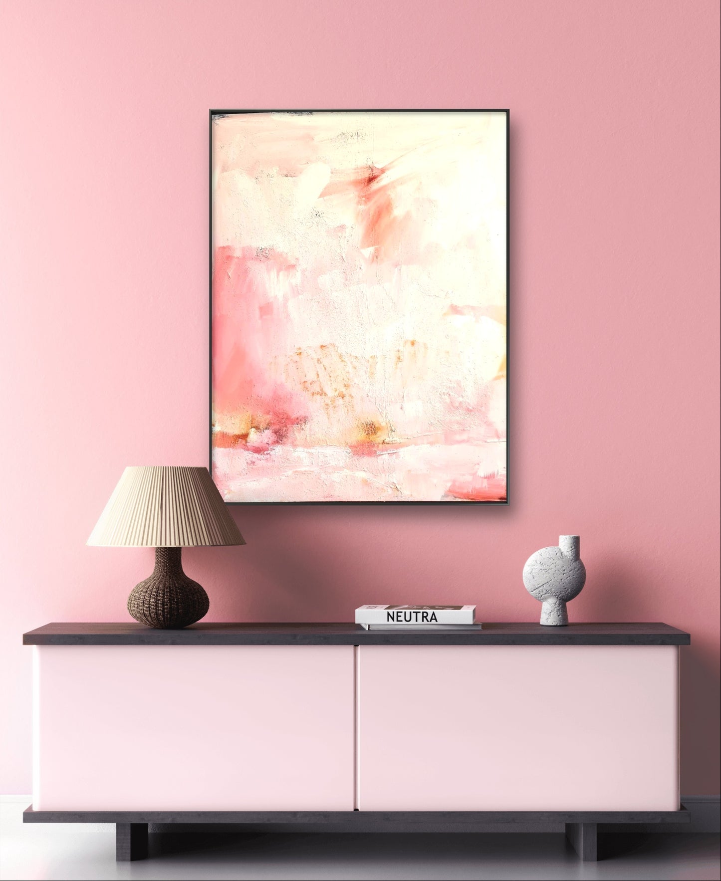 Auftragskunst, abstrakte Bilder, Individuelles Kunstwerk - Sanftes Rosa-Weißes Bild auf Bestellung,rosa-pastell-bilder-kaufen, abstrakte Bilder kaufen ,