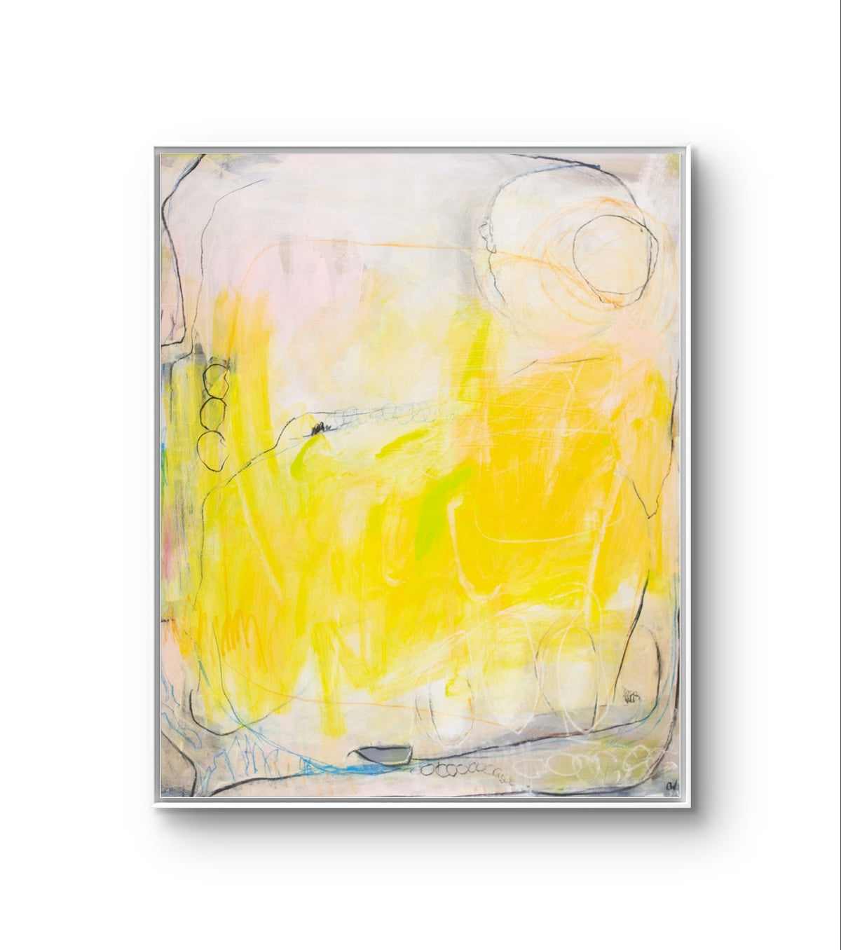 Sommerlaune – modernes Leinwandbild, Detailansicht Motiv 1.0. Farbenfrohe Erinnerungen und Leichtigkeit
Dieses abstrakte Kunstwerk fängt die Energie eines sonnigen Tages ein und scha