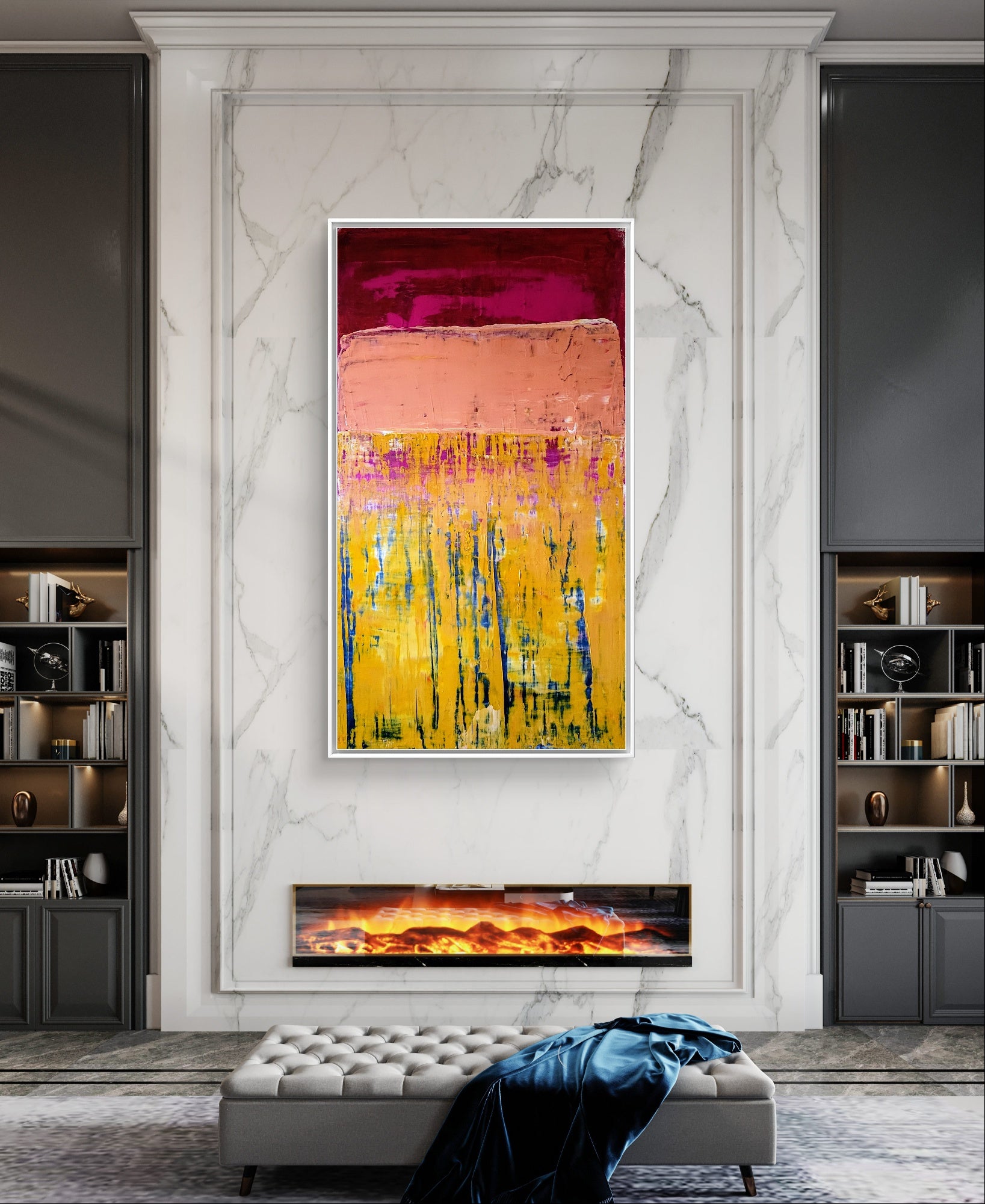 Personalisierte Auftragskunst und Gemälde: gelbes-rotes-bild – Kategorie: Originalgemälde – Hersteller: 