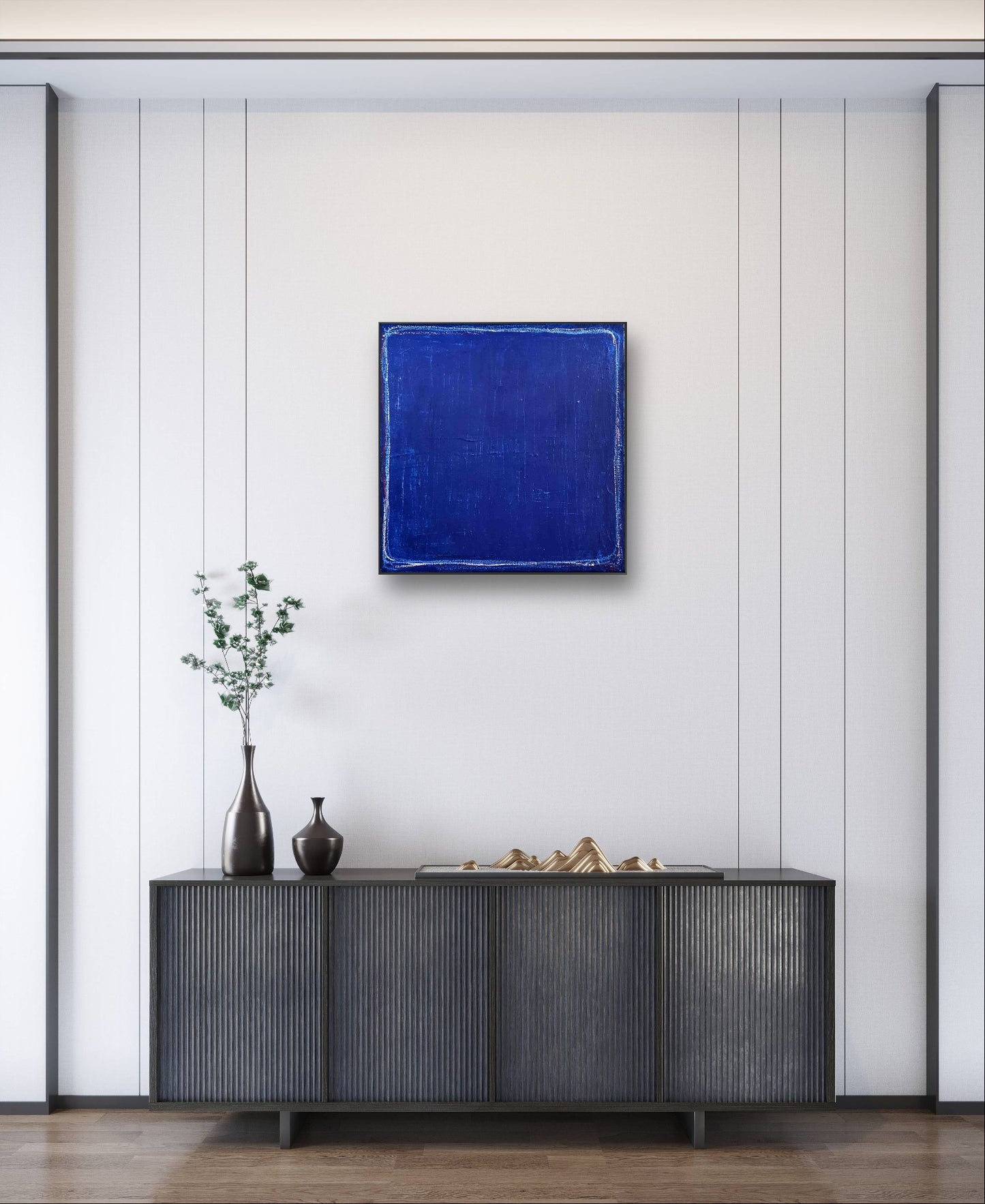Auftragskunst, abstrakte Bilder, Blaues Bild 60 x 60 cm / Elbtunnel,blaue-bilder-minimalistisch, abstrakte Bilder kaufen ,