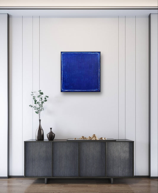 Blaues Bild 60 x 60 cm / Elbtunnel,abstrakte große Leinwandbilder abstrakte Bilder kaufen ,