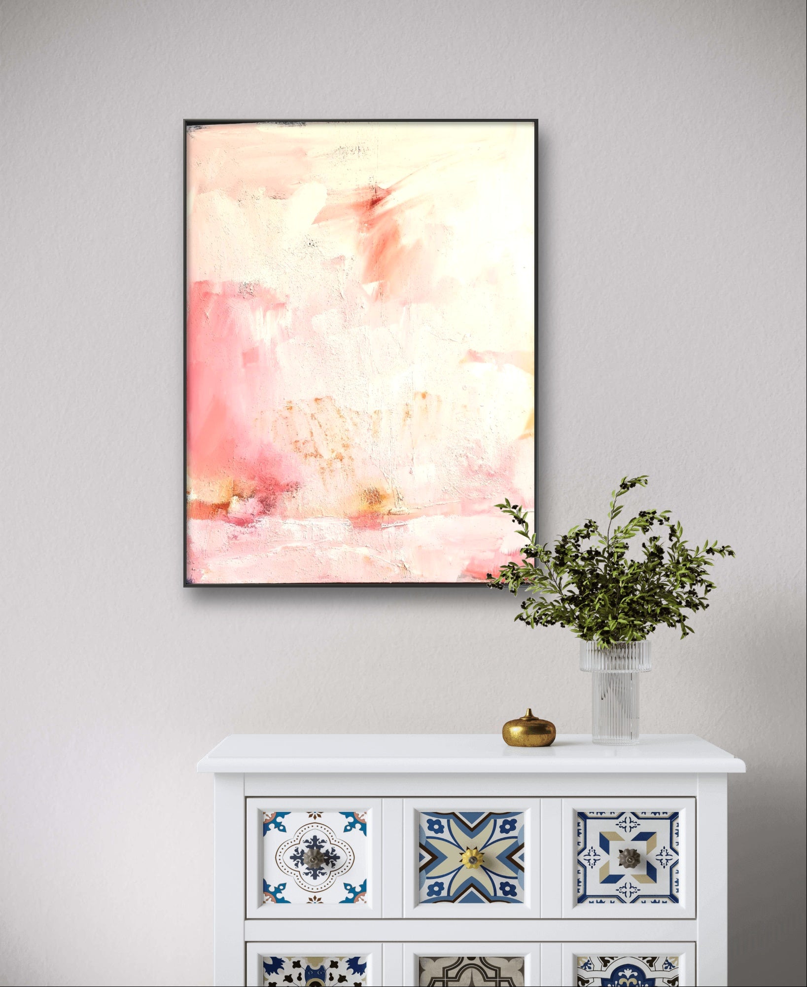 Personalisierte Auftragskunst und Gemälde: rosa-pastell-bilder-kaufen – Kategorie: Originalgemälde – Hersteller: