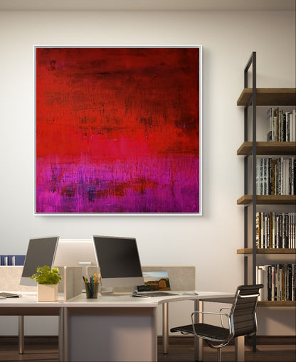 rotes großes Bild 160 x 160 cm Eyecatcher,abstrakte große Leinwandbilder abstrakte Bilder kaufen ,