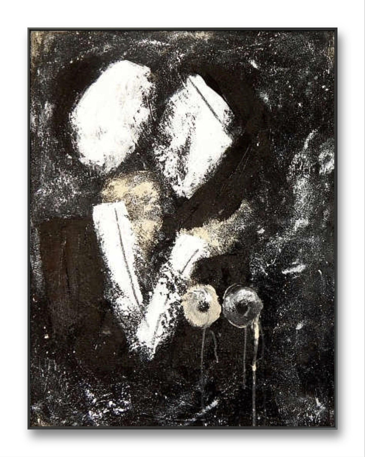 Auftragskunst, abstrakte Bilder, Schwarz-weiße Hommage: Kunstwerk reflektiert die Tiefe menschlicher Beziehungen,schwarzweisse-modernde-gemalde, abstrakte Bilder kaufen ,