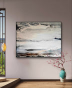 Abstraktes Gemälde für Wohnzimmer – Sommerzeit 120 X 120 Cm – Wohnzimmer Sofa Einzelstück Verfügbar – XXL Kunstwerk als Blickfang im Wohnraum