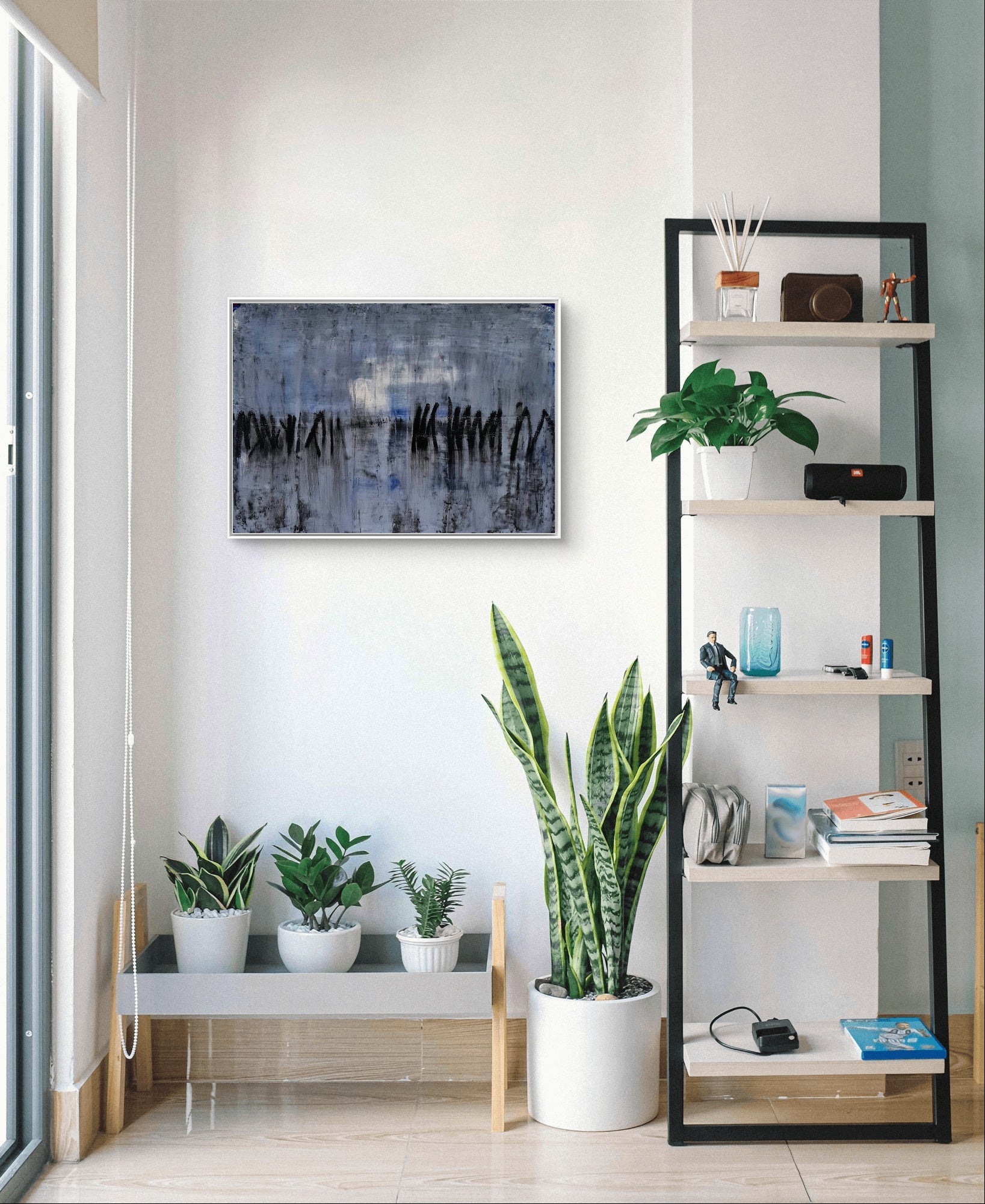 Personalisierte Auftragskunst und Gemälde: blaue-bilder-auftragskunst-lagerfeuer – Kategorie: Originalgemälde – Hersteller: 