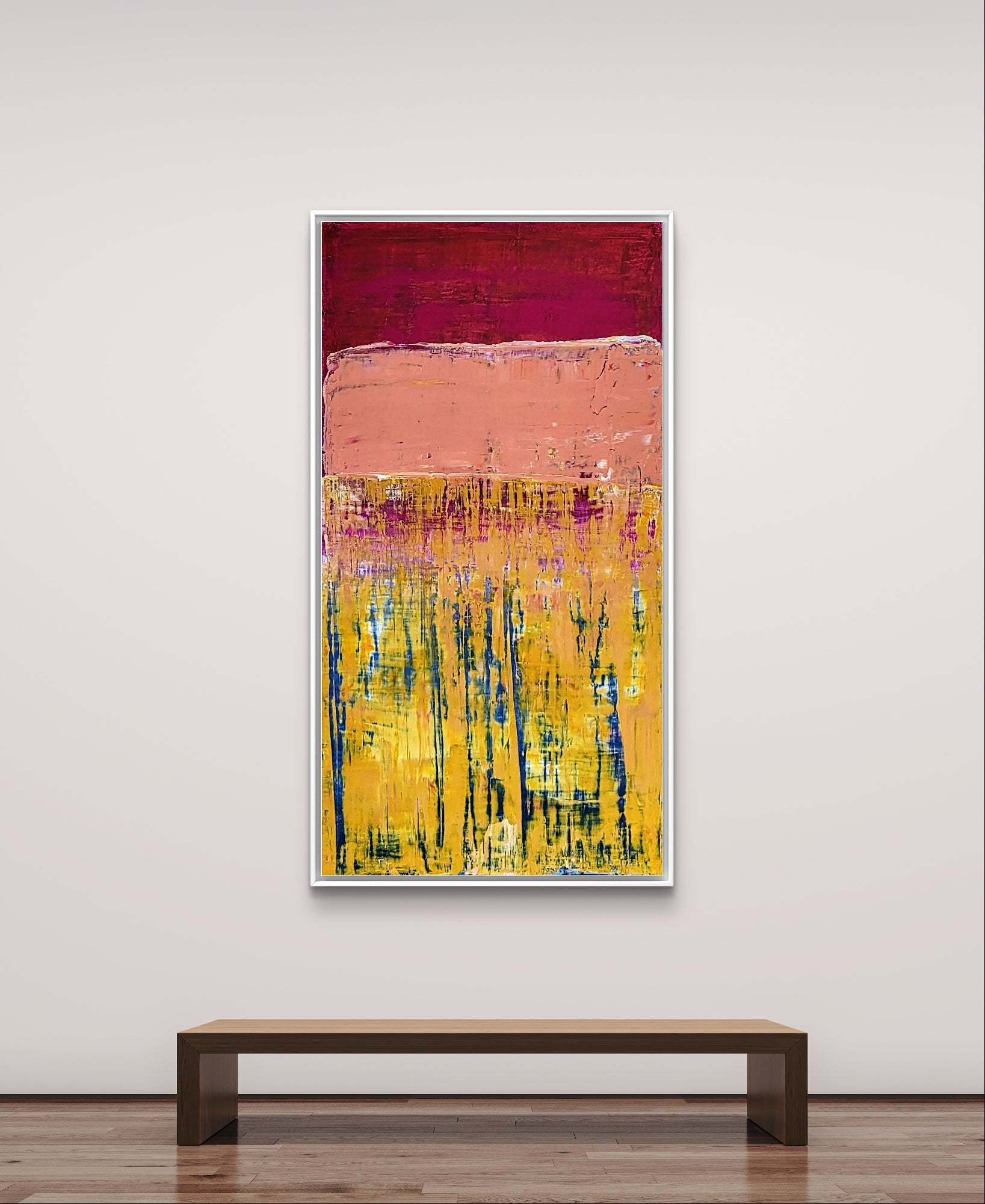 Personalisierte Auftragskunst und Gemälde: gelbes-rotes-bild – Kategorie: Originalgemälde – Hersteller: Conny Wachsmann, Artist