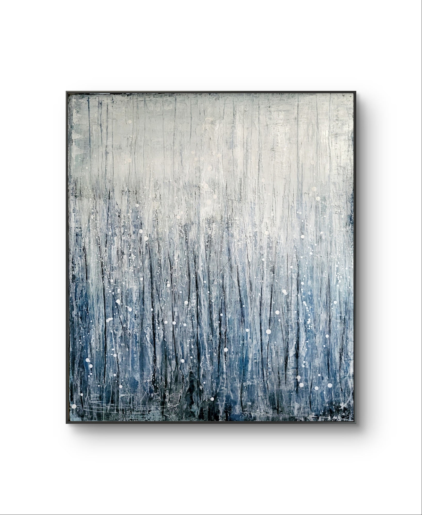 Blaues großes Bild - Motivation – sofort versandbereites Leinwandbild in nan, großes Kunstwerk für moderne Wohnräume