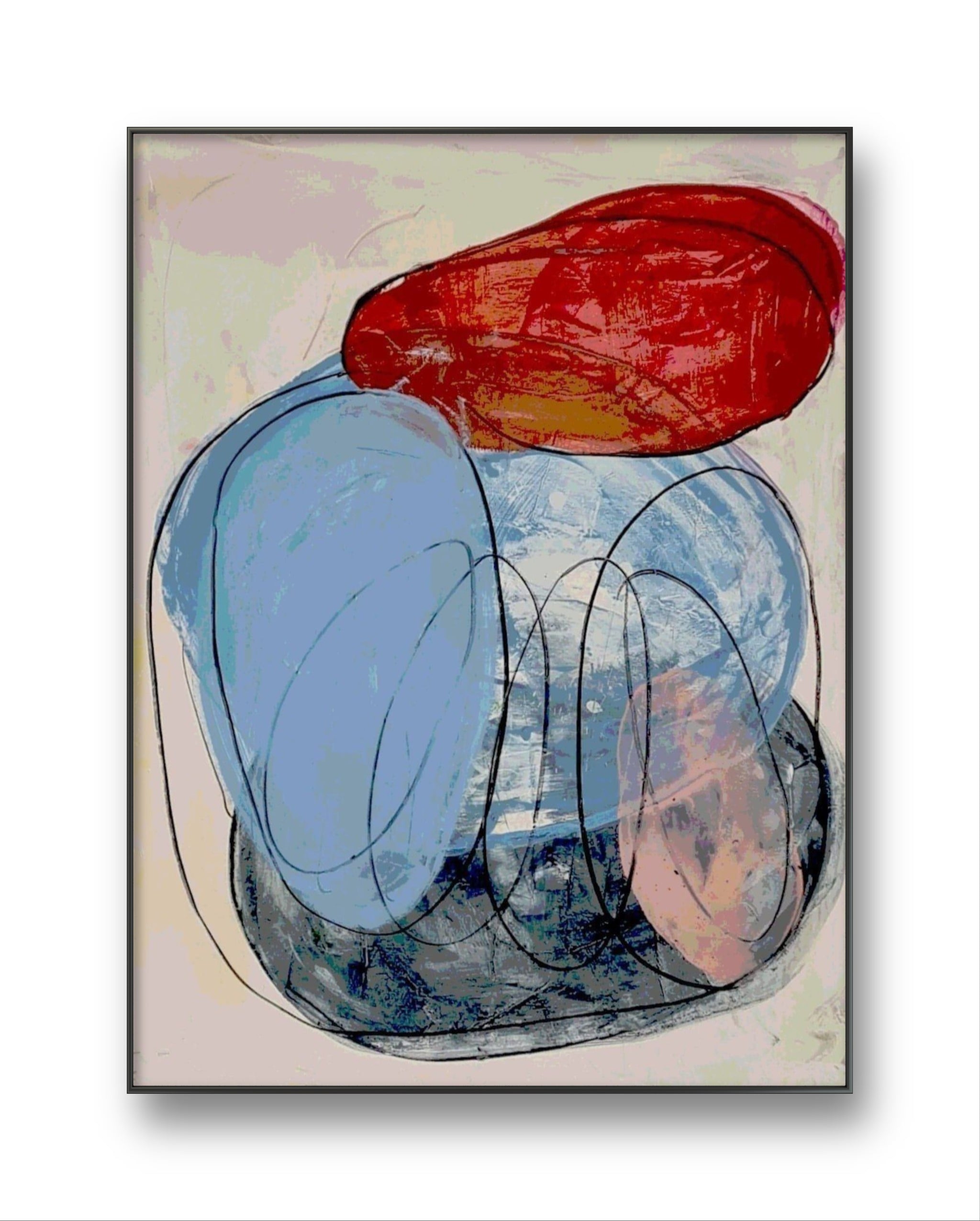 Mittendrin II – modernes Leinwandbild, Detailansicht Motiv 1.0. Mittendrin 2 – Zentrum und Verbindung
Ein abstraktes Kunstwerk, in dem Formen und Farben zusammenkommen.
Minimalistische