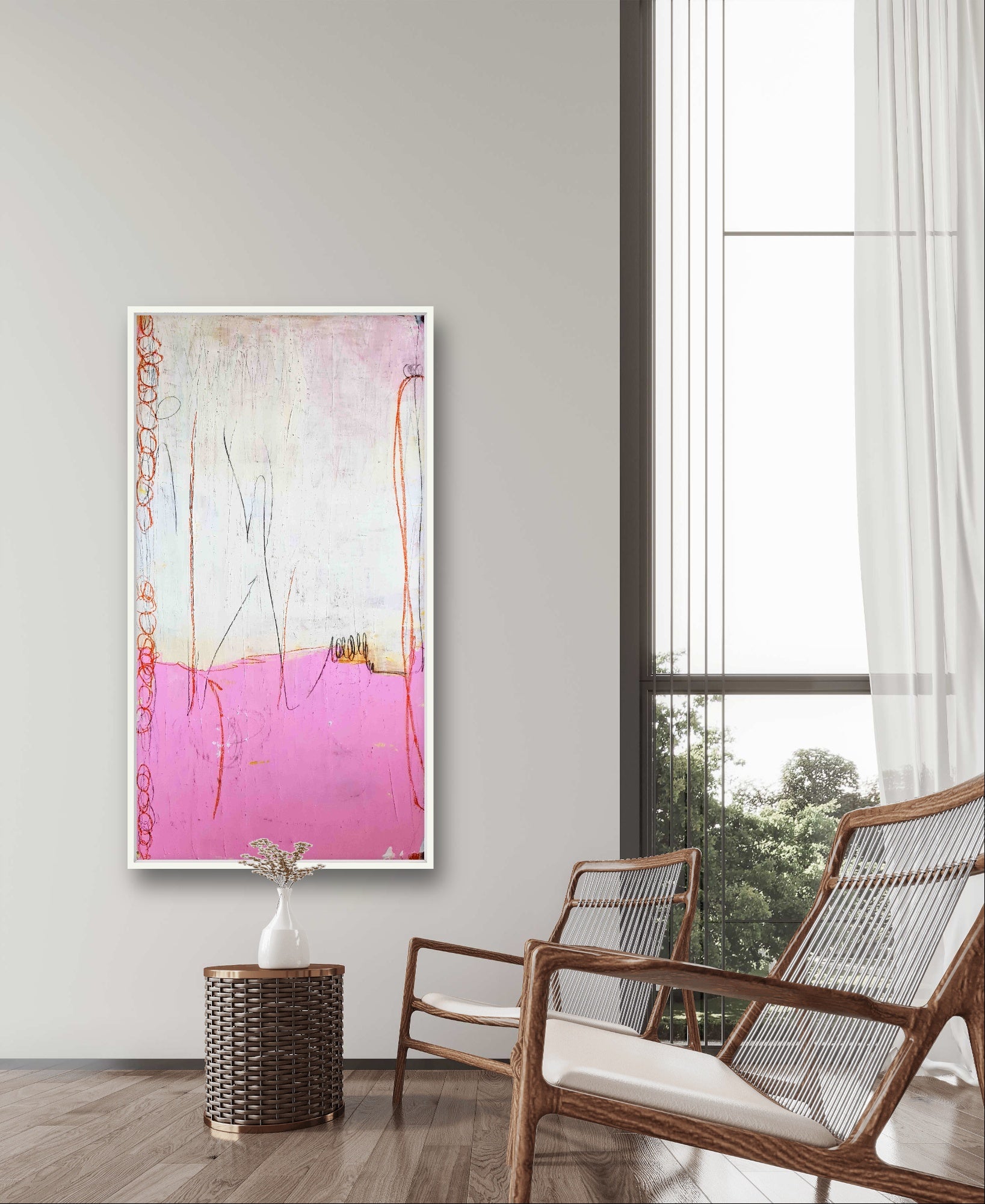 Auftragskunst, abstrakte Bilder, rosa Bild - Andere Wege erkennen 150 x 80 cm,rosa-bild, abstrakte Bilder kaufen ,
