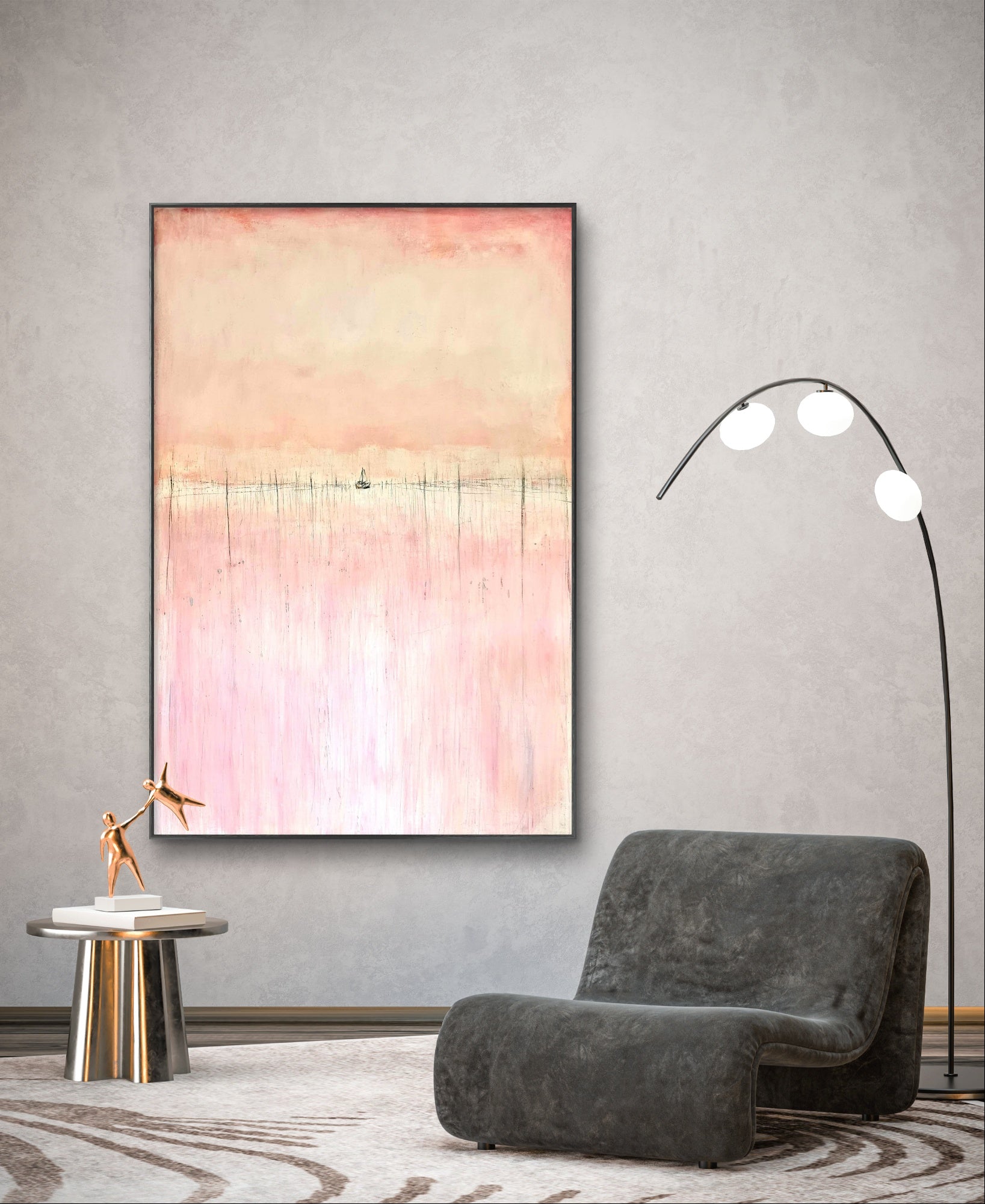 Personalisierte Auftragskunst und Gemälde: gemalde-mit-schiff-in-rosa-und-sehr-gross – Kategorie: Originalgemälde – Hersteller: