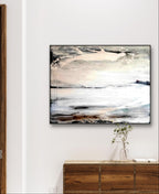 Abstraktes Gemälde für Wohnzimmer – Sommerzeit 120 X 120 Cm – Wohnzimmer Sofa Einzelstück Verfügbar – Abstrakte Wandkunst über Sofa