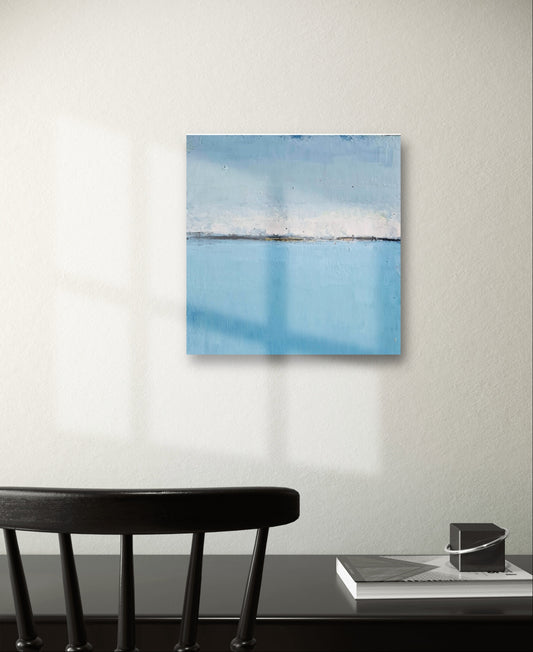 abstrakte kleine landscape blau Holzkörper,abstrakte große Leinwandbilder abstrakte Bilder kaufen ,