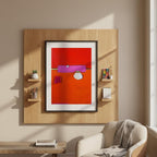 Abstraktes rotes Poster Teatime“ – Moderne Kunst für offene Wohnbereiche
