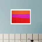 Abstraktes rotes limitiertes Poster "Lieblingszeit“ – Abstrakte Wandkunst über Sofa