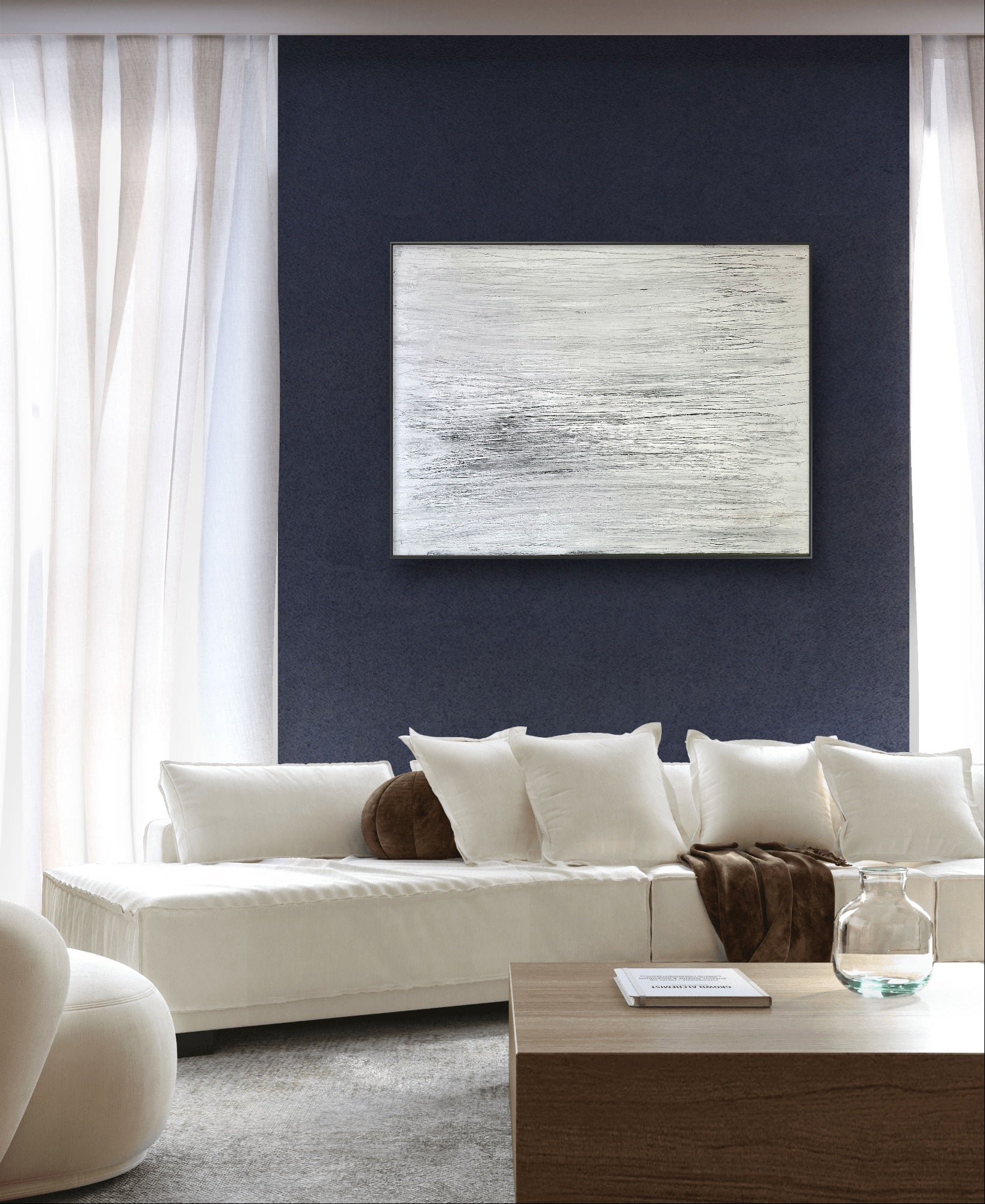 Personalisierte Auftragskunst und Gemälde: abstraktes-weisses-grosses-kunstwerk – Kategorie: Originalgemälde – Hersteller: 