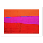 Abstraktes rotes limitiertes Poster "Lieblingszeit“ – Abstrakte Wandkunst über Sofa