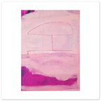 Abstraktes pinkes Poster "Sommerhusche“ – Abstrakte Wandkunst über Sofa