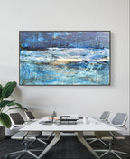 Personalisierte Auftragskunst und Gemälde: grun-blaues-grosses-bild-fur-unternehmen-xxl-format – Kategorie: Originalgemälde – Hersteller: 