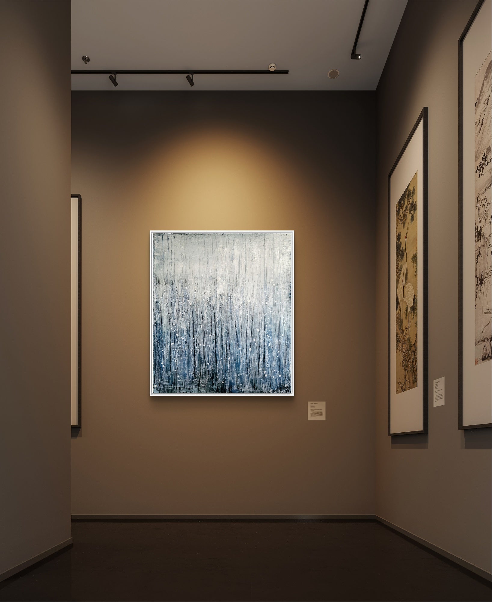 Blaues großes Bild - Motivation – sofort versandbereites Leinwandbild in nan, großes Kunstwerk für moderne Wohnräume