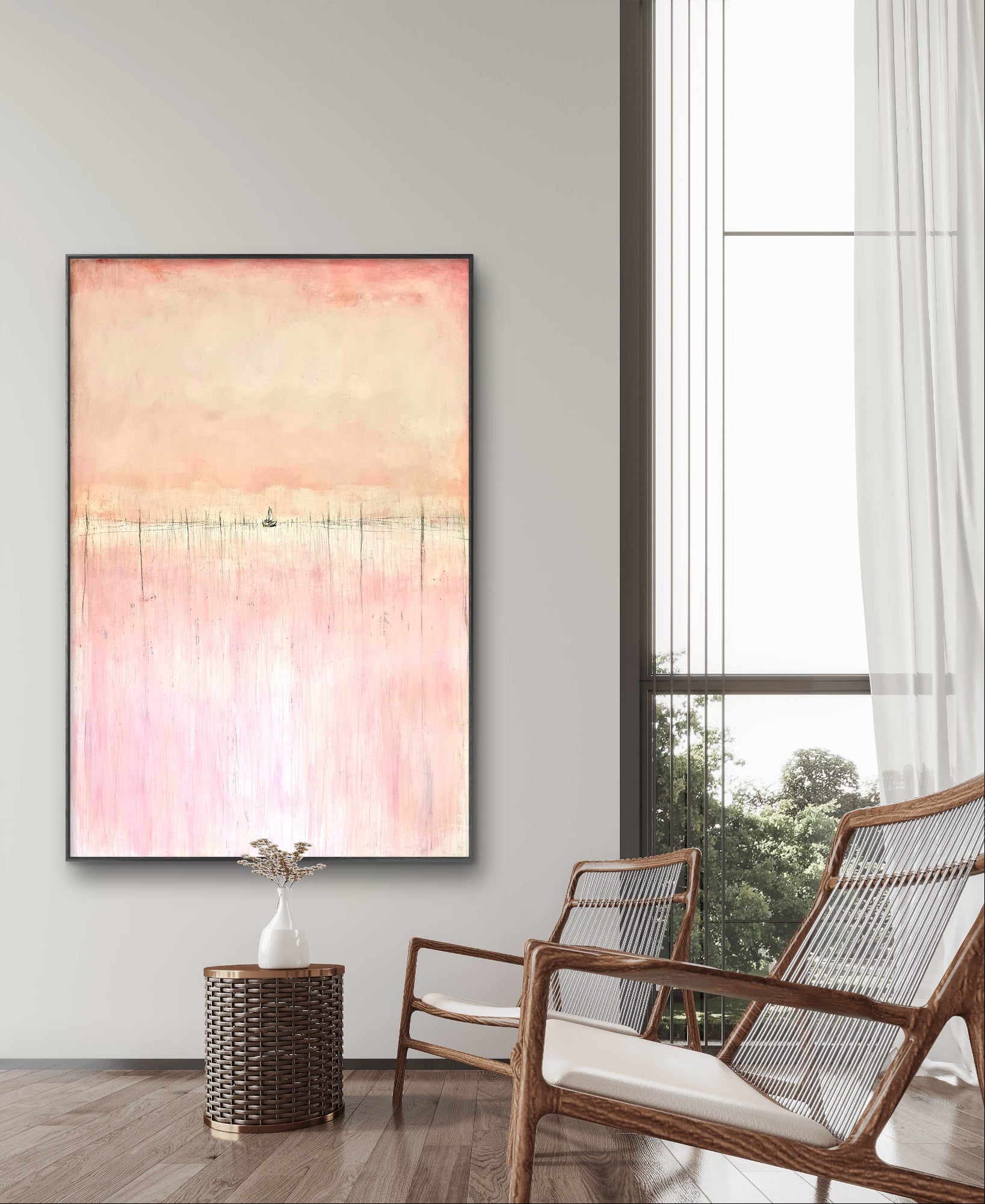 Personalisierte Auftragskunst und Gemälde: gemalde-mit-schiff-in-rosa-und-sehr-gross – Kategorie: Originalgemälde – Hersteller: