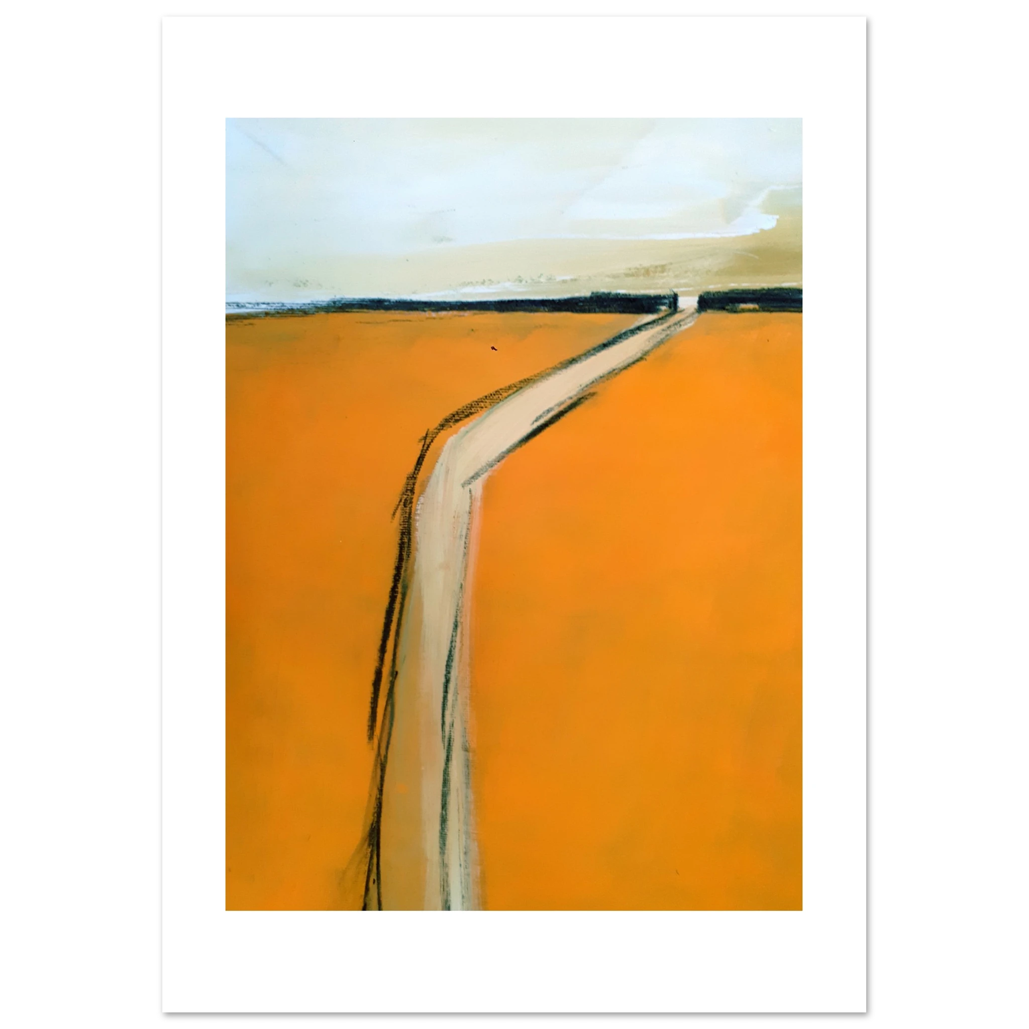 abstraktes gemaelde modernes acrylbild leinwand abstraktes gemälde – „premium matte paper poster hinter dem horizont“