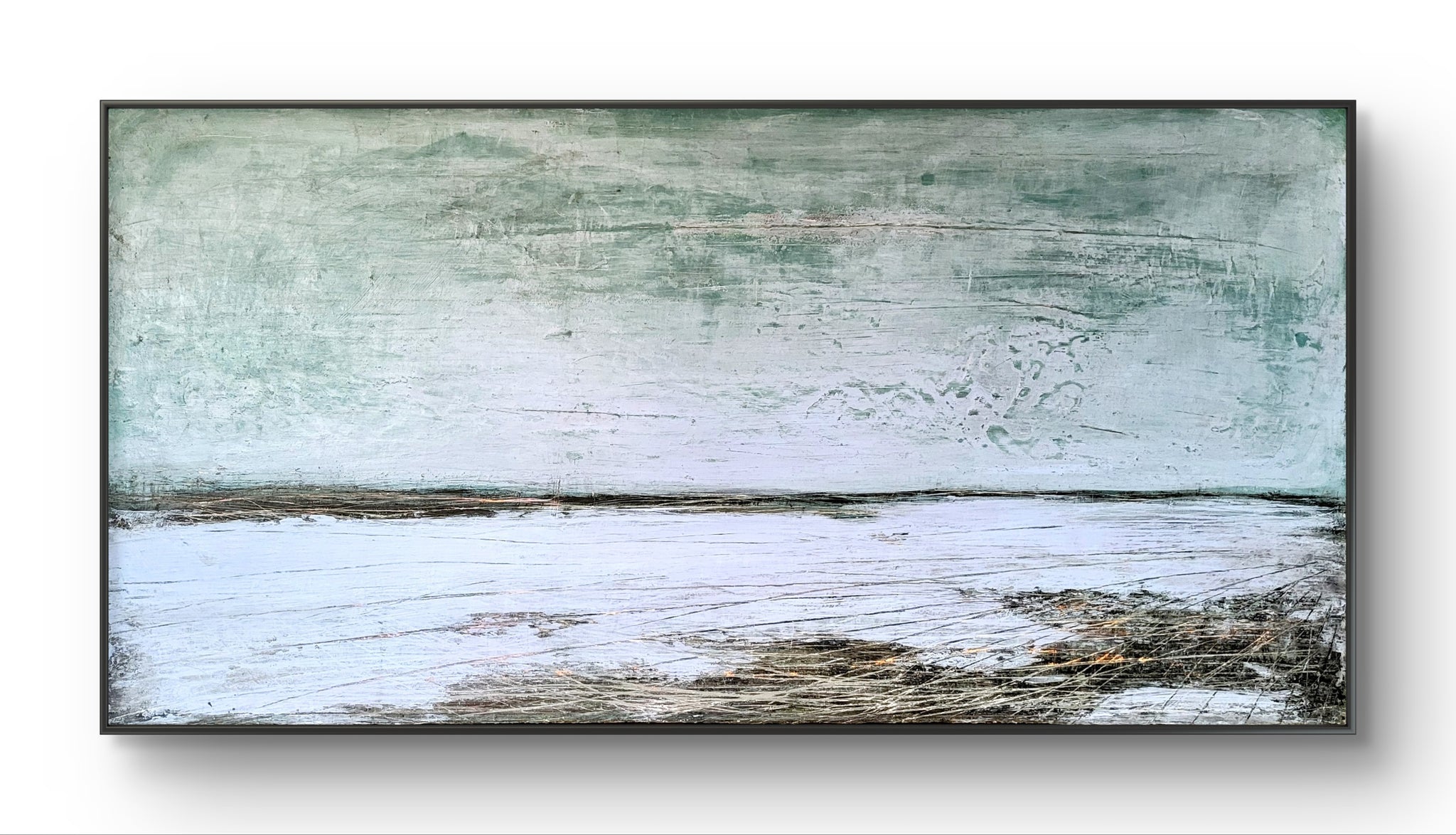 Abstraktes Gemälde – Verschiedene Welten – Kunst für hohe Räume und große Wände