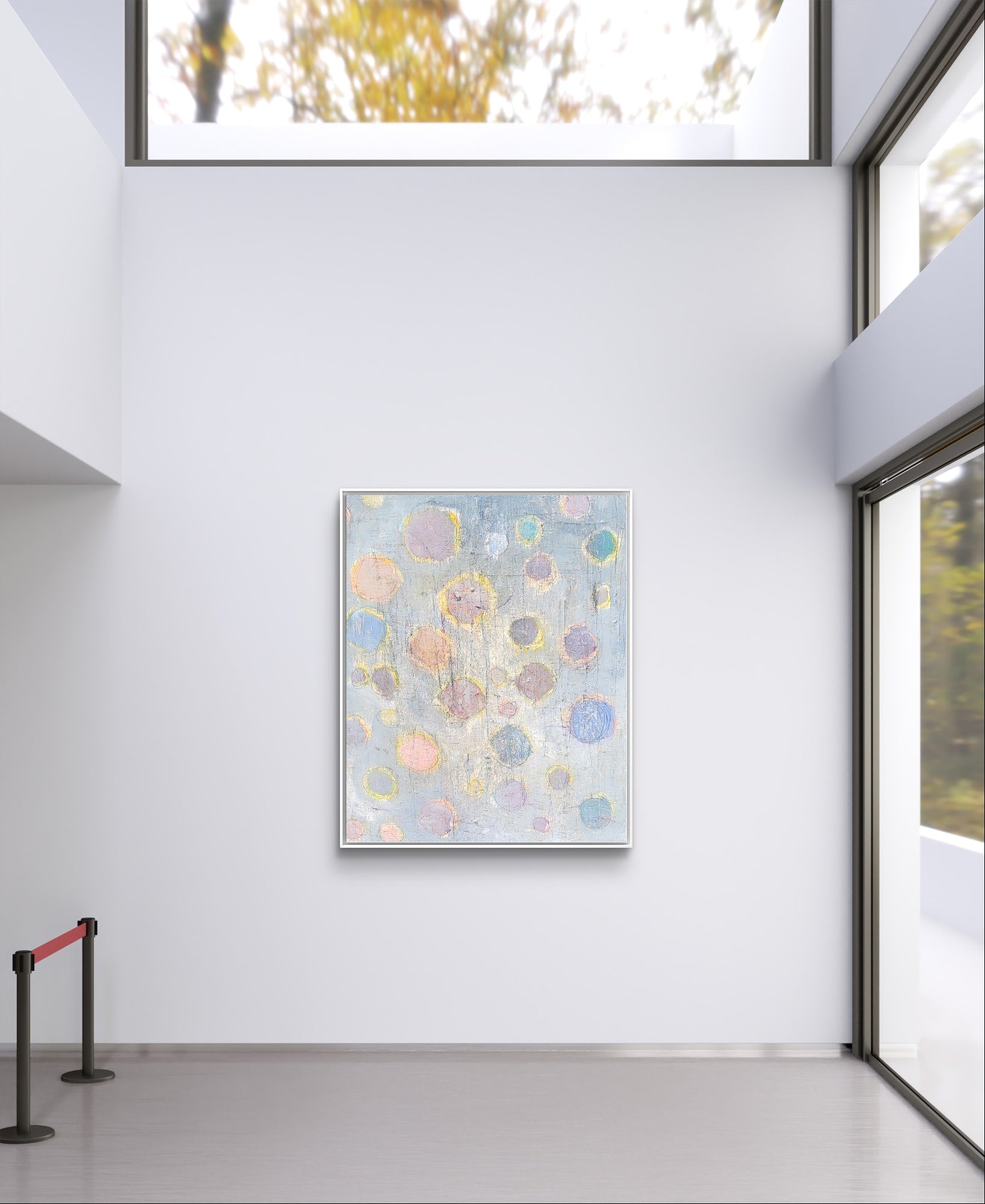 Hellblaues - Bild - Frühlingsnebel – sofort versandbereites Leinwandbild in nan, großes Kunstwerk für moderne Wohnräume