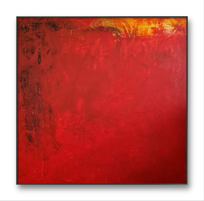Auftragskunst, abstrakte Bilder, Warme Herbstsonne" - Abstraktes Gemälde in quadratischem Format,rotes-abstraktes-bild, abstrakte Bilder kaufen ,