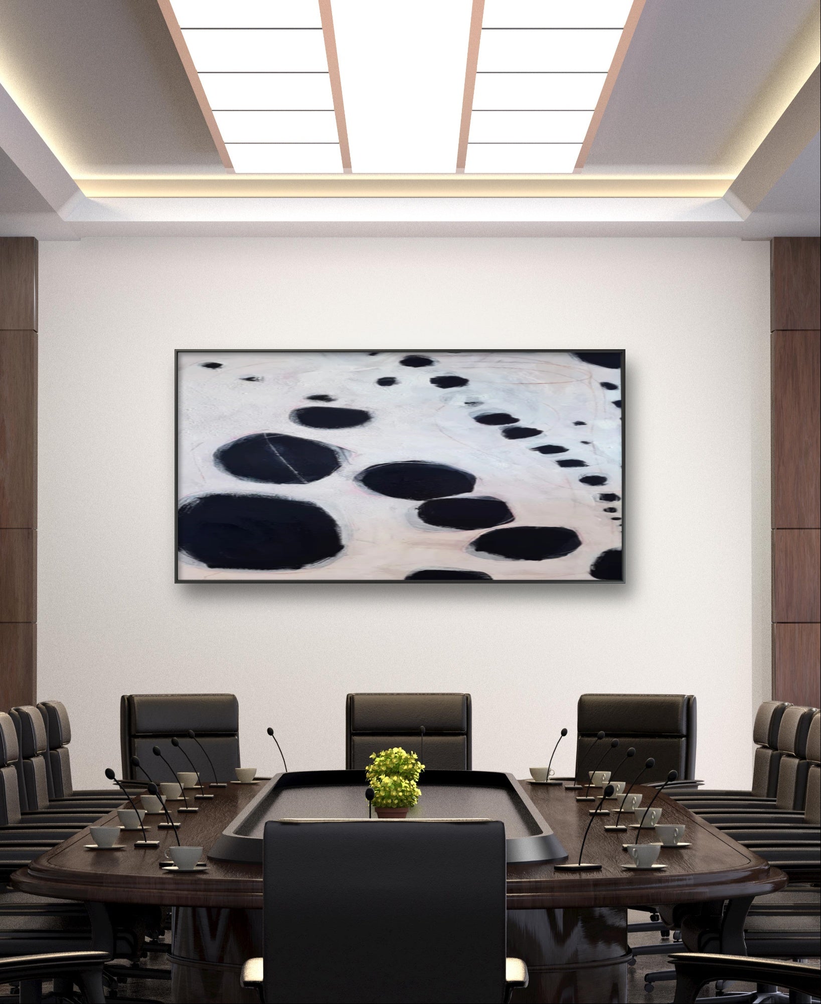 Moderne Schwarzweiße Bildersets mit Kreisen – Kunst &amp; Auftragsmalerei