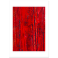 Abstraktes rotes Poster "Durchblick“ – Großes Gemälde in modernem Wohnzimmer