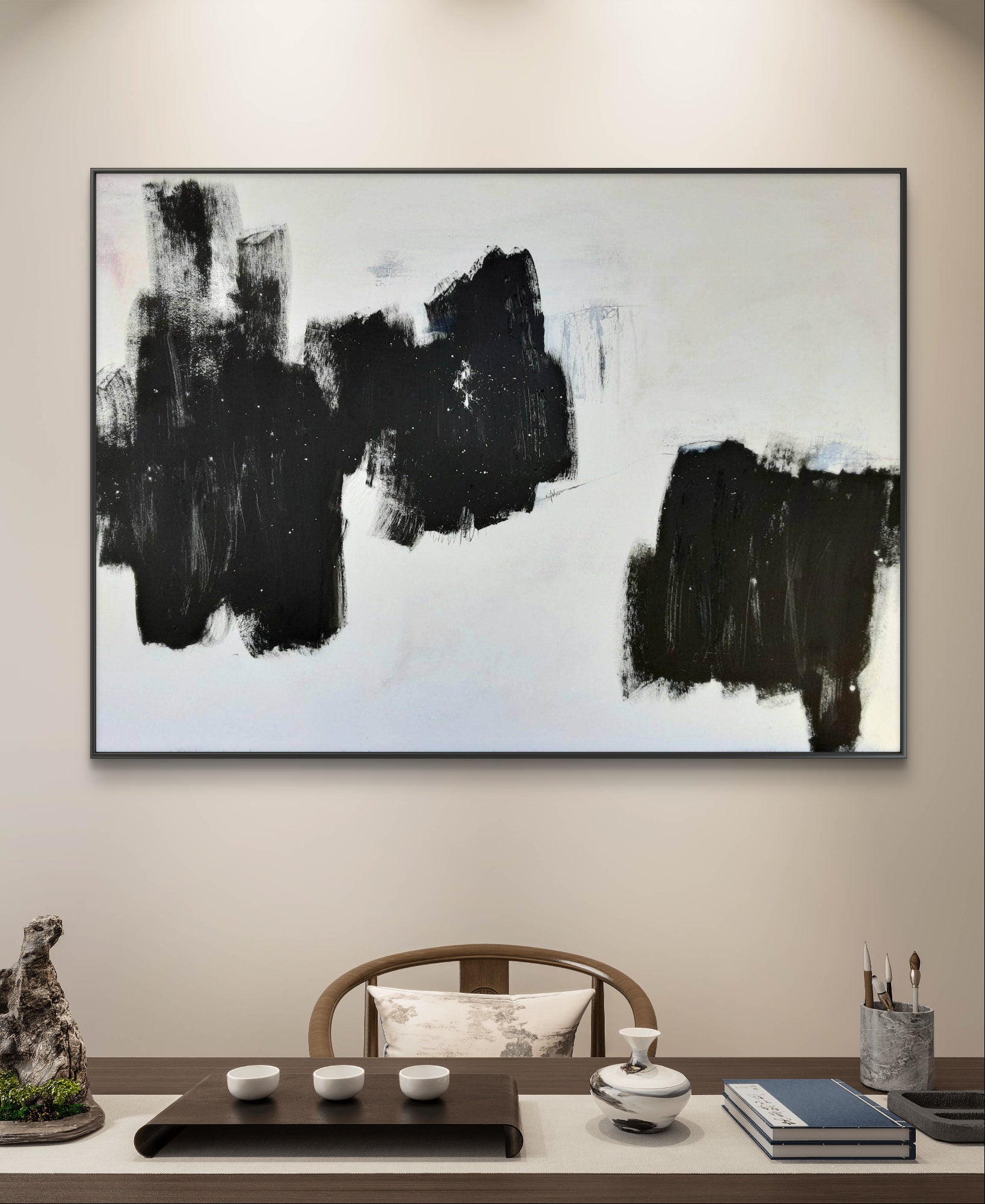 Großes schwarzweiß Bild - Freie Bahn – sofort versandbereites Leinwandbild in nan, großes Kunstwerk für moderne Wohnräume