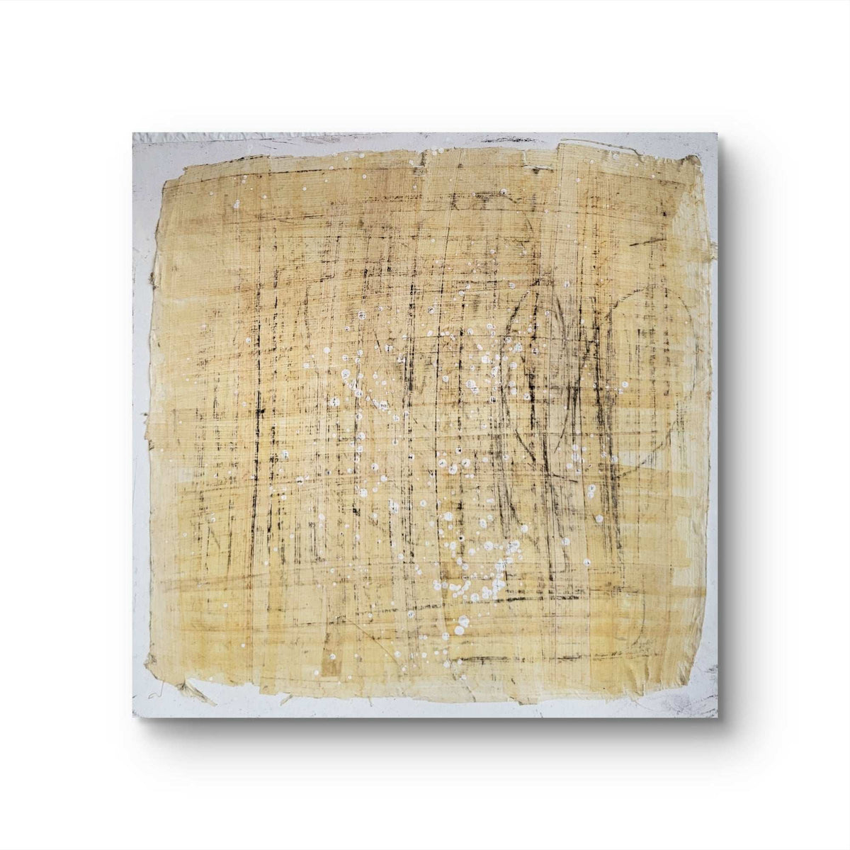 120.0cm cm großes beige; natures Original Gemälde Lorelei - Pappwabenoptik sofort lieferbar – großes Leinwandbild für Wohnzimmer über Sofa, direkt versandbereit