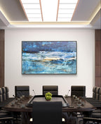 Personalisierte Auftragskunst und Gemälde: grun-blaues-grosses-bild-fur-unternehmen-xxl-format – Kategorie: Originalgemälde – Hersteller: 