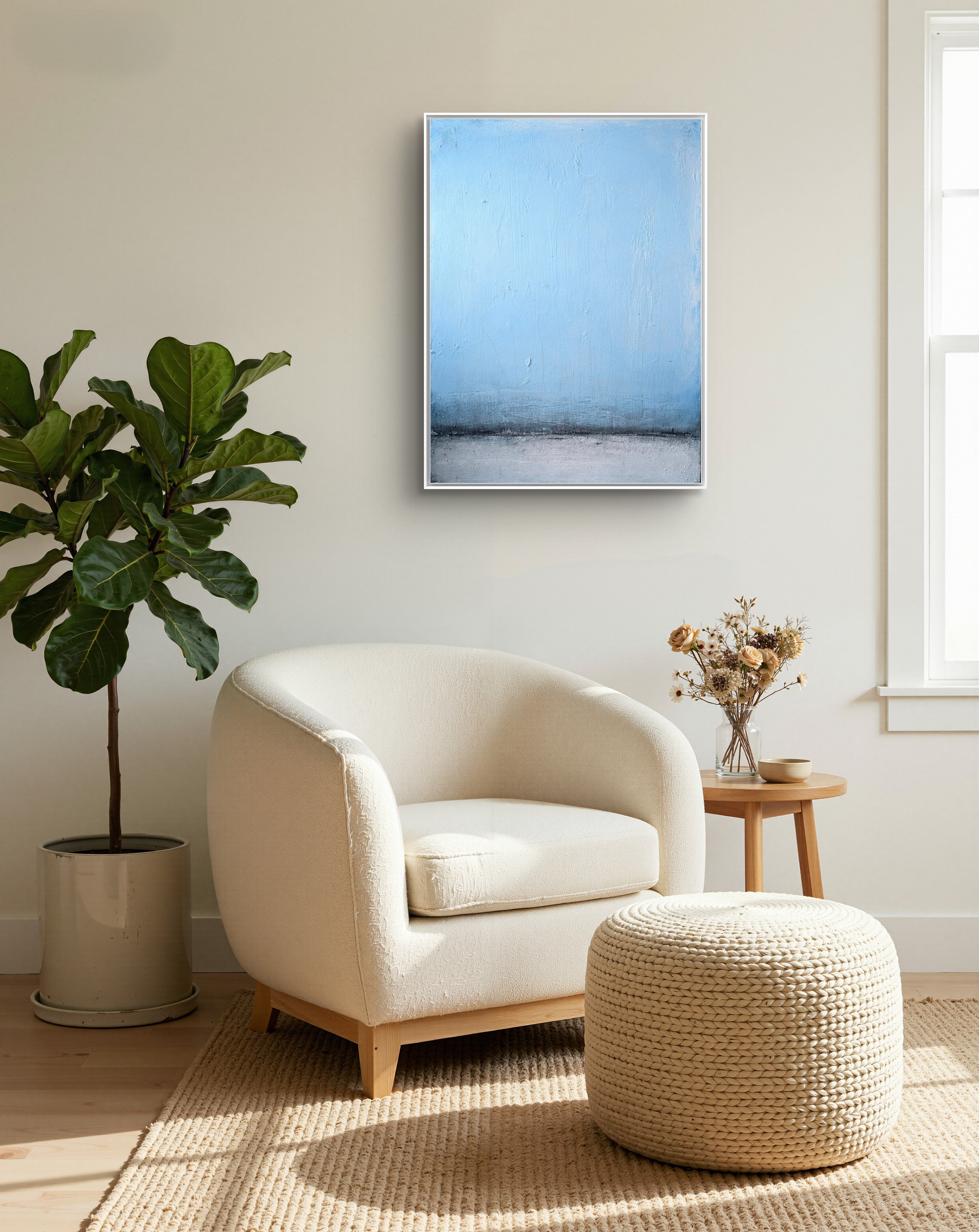 Neu!!!! laues abstraktes Gemälde – Nordtag