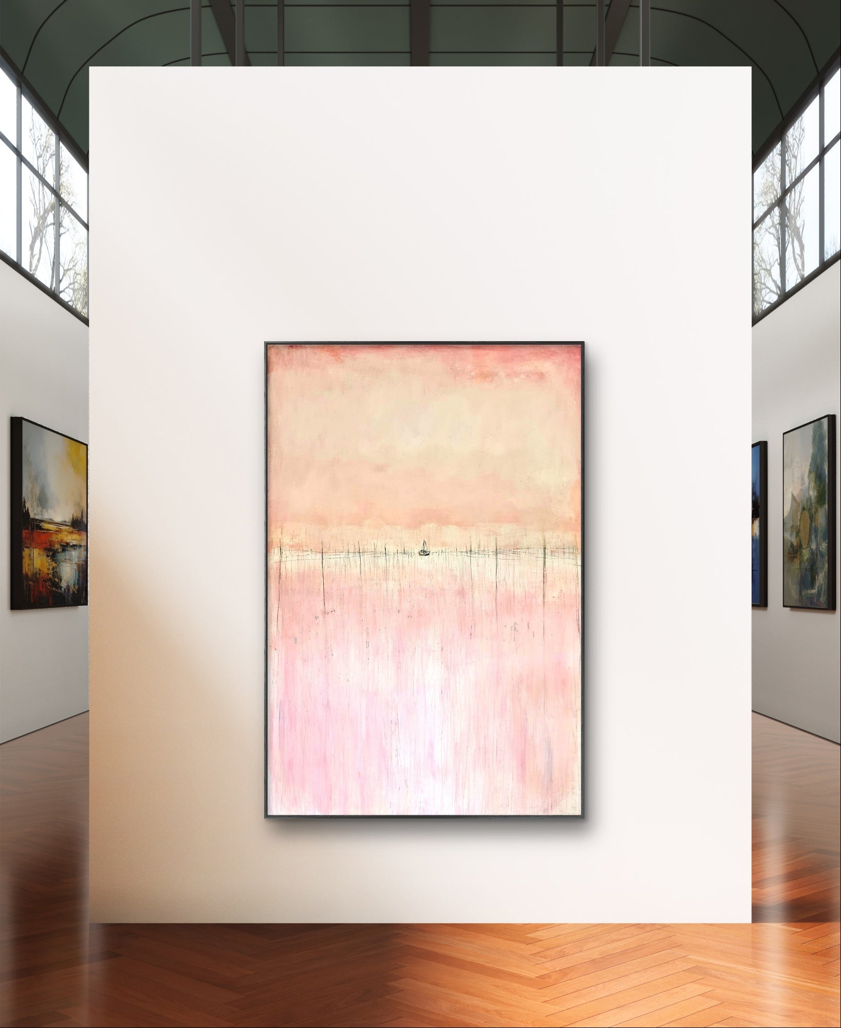 Personalisierte Auftragskunst und Gemälde: gemalde-mit-schiff-in-rosa-und-sehr-gross – Kategorie: Originalgemälde – Hersteller: