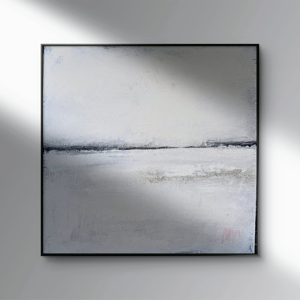 Abstraktes Gemälde – 100 x 100 cm Landgang weiß